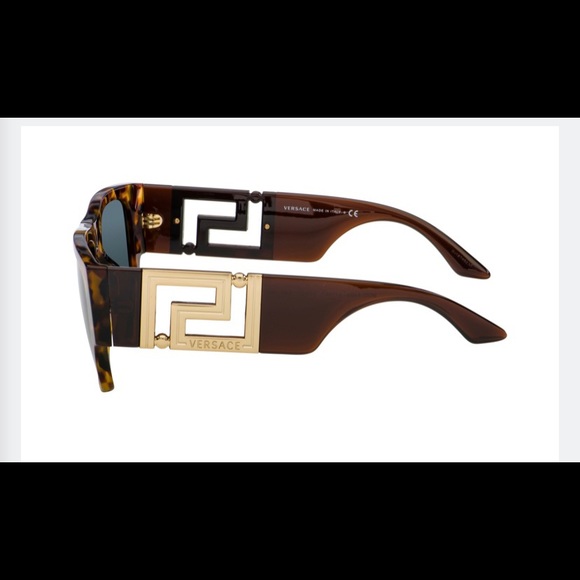 🤎💛$390. Versace 2022 Style “GRECA” Unisex Tortoise with Gold Greek Key NEW! - Picture 6 of 16